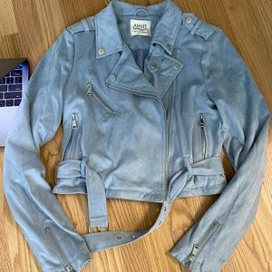 Suede Light Blue Fashion Jacket